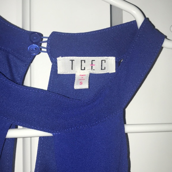 Flowy Chiffon Royal Blue Dress - Picture 2 of 2